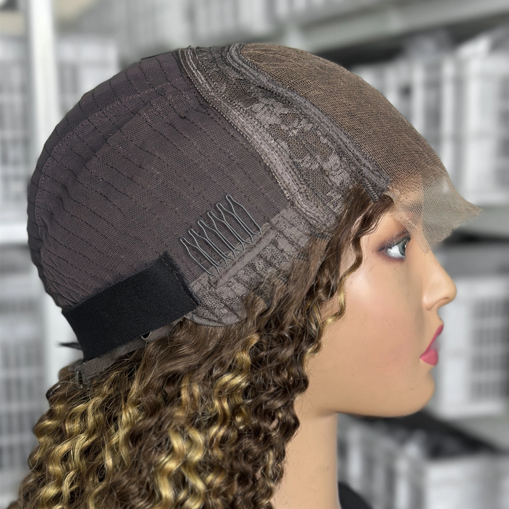 24inch Ombre Highlighted 5x5 HD Lace Closure Wig Kinky Curly Hair Wigs